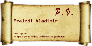 Preindl Vladimir névjegykártya